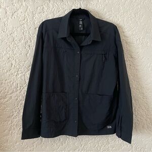 NWOT Mountain Hardwear Stryder Long Sleeve Sun Shirt Women's Large Black UPF